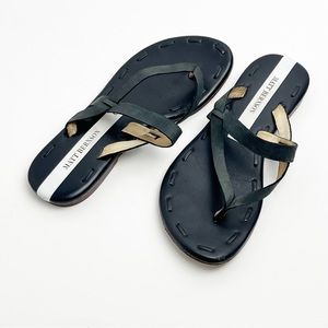 MATT BERNSON The Love Dusty Black Lace Trim Thong Sandals, Size 7